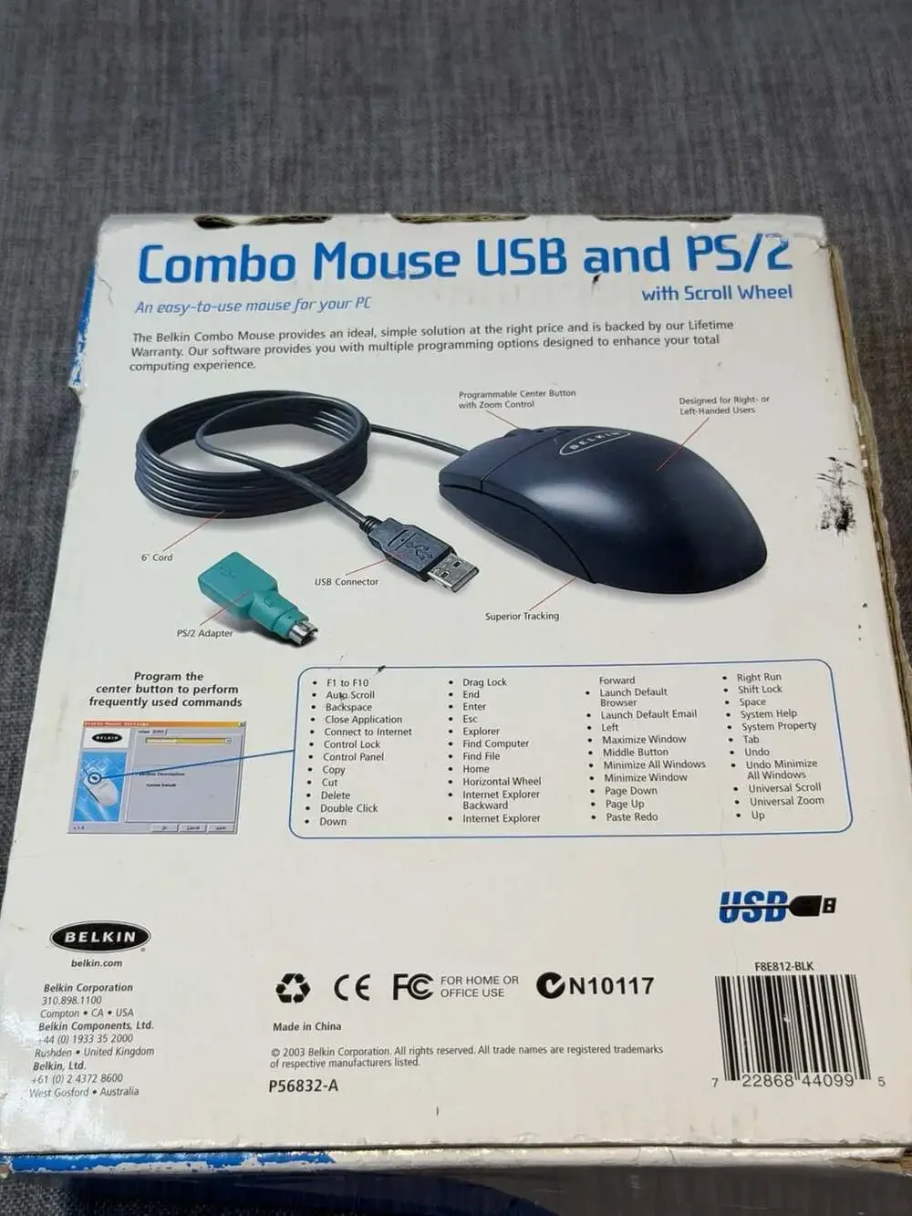 Belkin PS/2 Mouse - F8E813-BLK-PS2